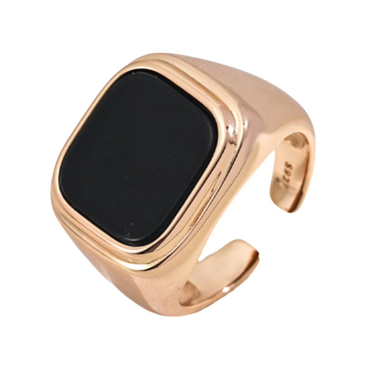 Jumpeak Silberring Ring Silber 925 Damen,Onyx Ring,Ring Silber,Promise Ring, ring damen silber 925,18K Vergoldet,Geschenk für Schwestern,Jahrestag