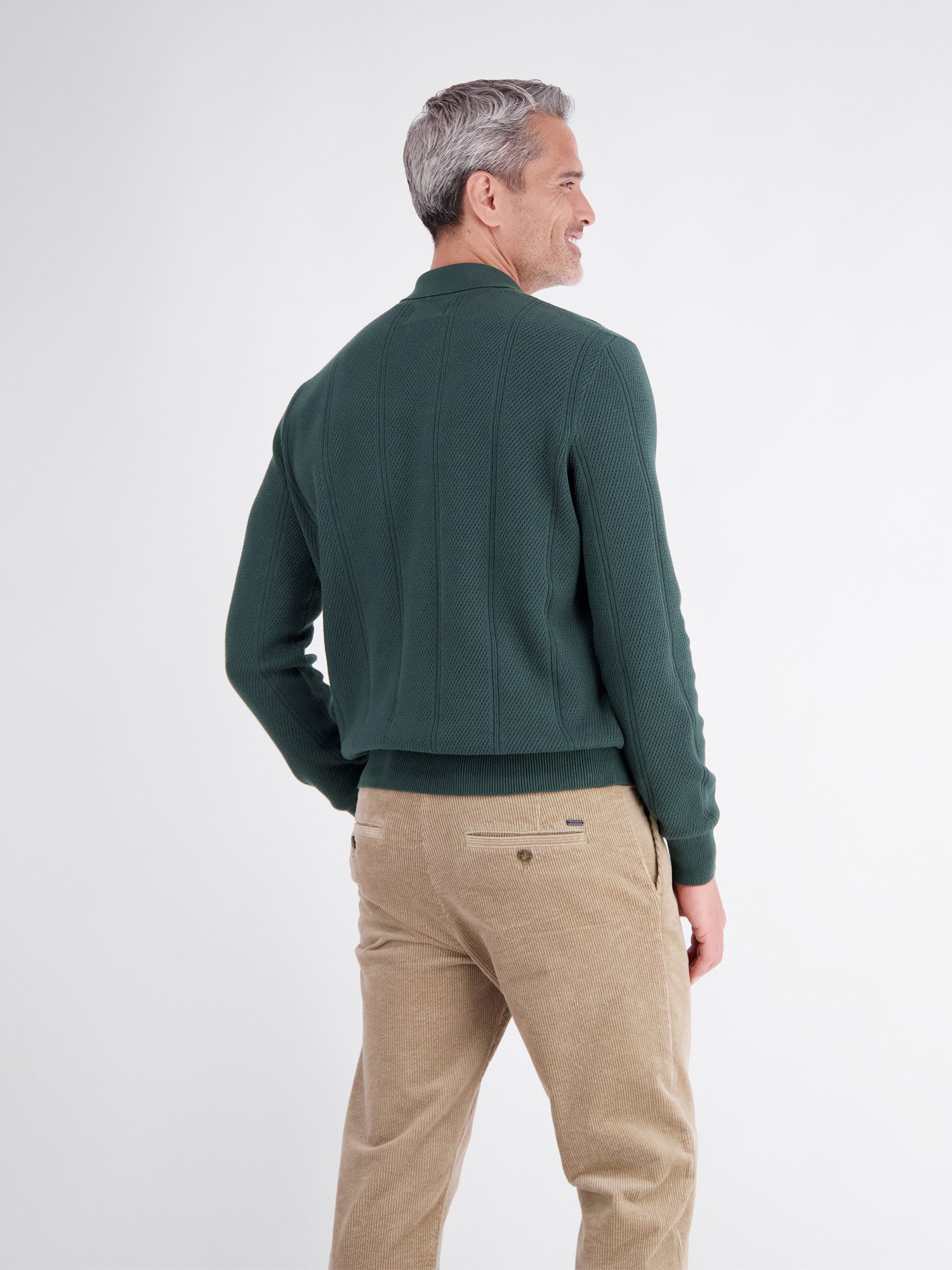 LERROS Langarm-Poloshirt Elegantes Langarmpolo mit raffinierten Vertikalstreifen