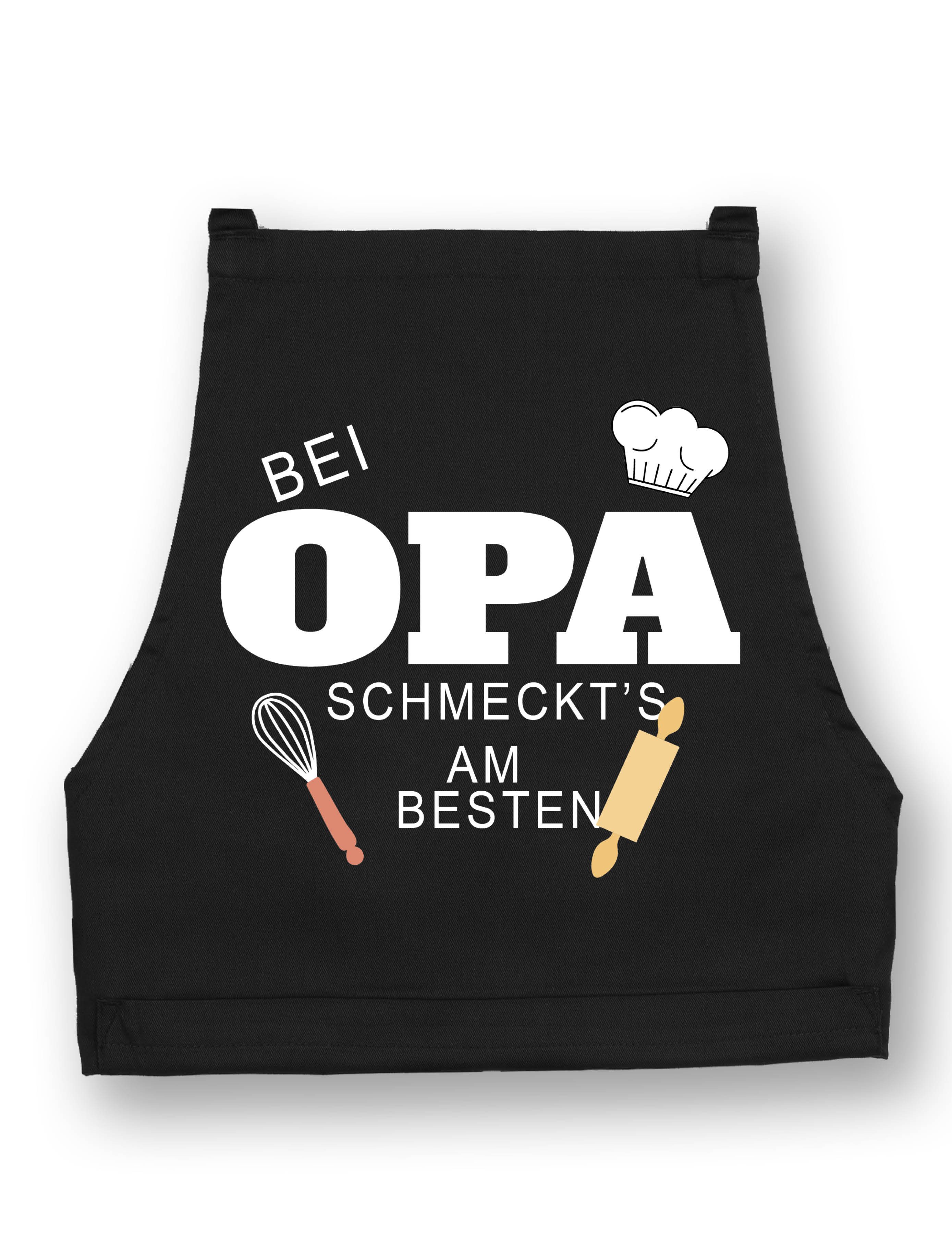 Youth Designz Grillschürze Herren Schürze Bei Opa Schmeckt es am besten Print Kochschürze, mit lustigem Spruch & Logo Aufdruck