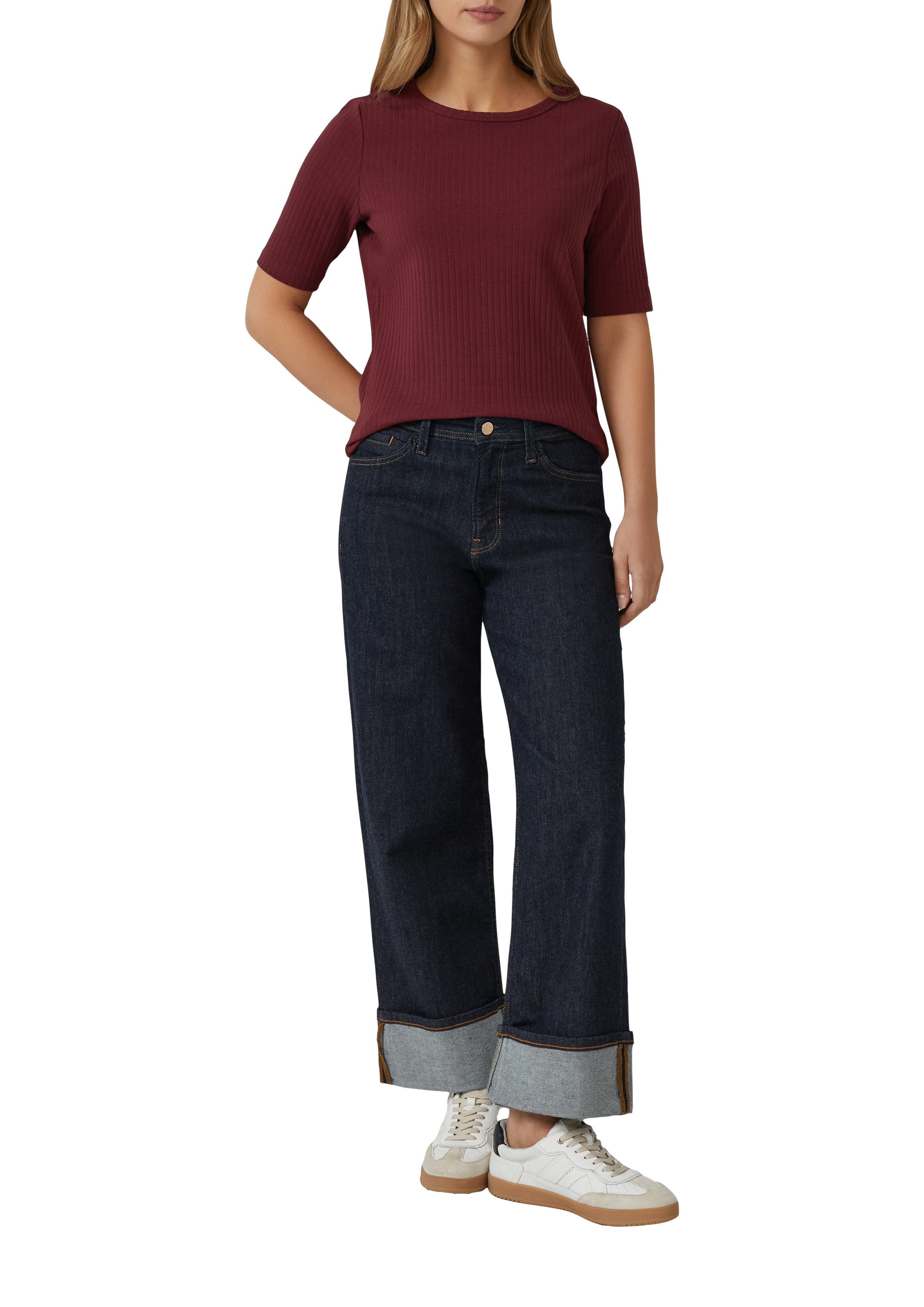 s.Oliver T-Shirt mit Rippstruktur günstig online kaufen