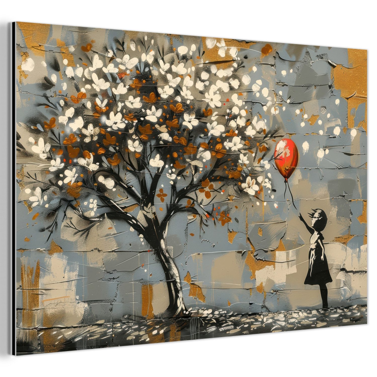 MuchoWow Metallbild Baum - Graffiti - günstig online kaufen