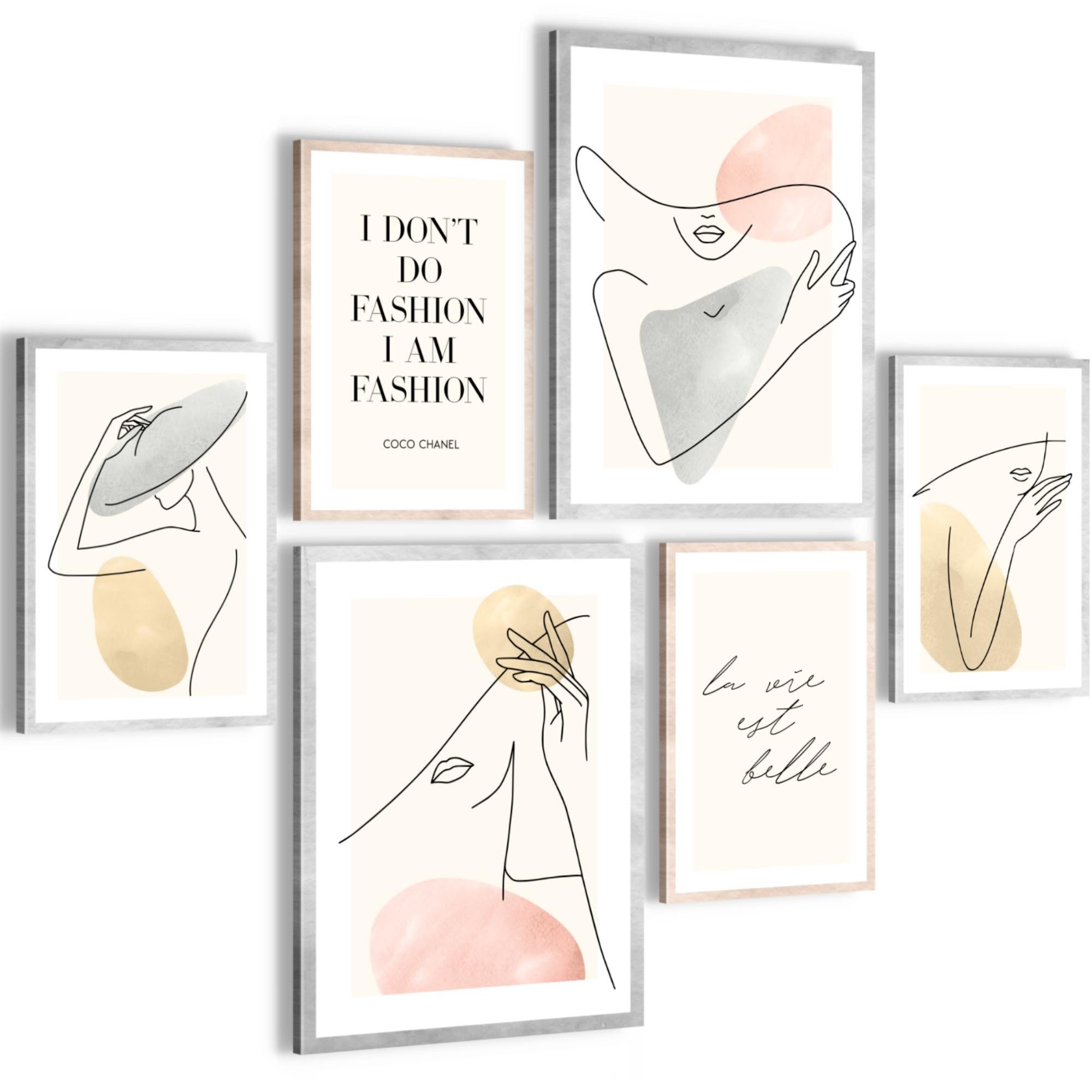 Novart Wandbild Fashion mit Spruch AUFHÄNGFERTIG Modern Deko Mädchen Teenager N0220, 102L x 84B cm
