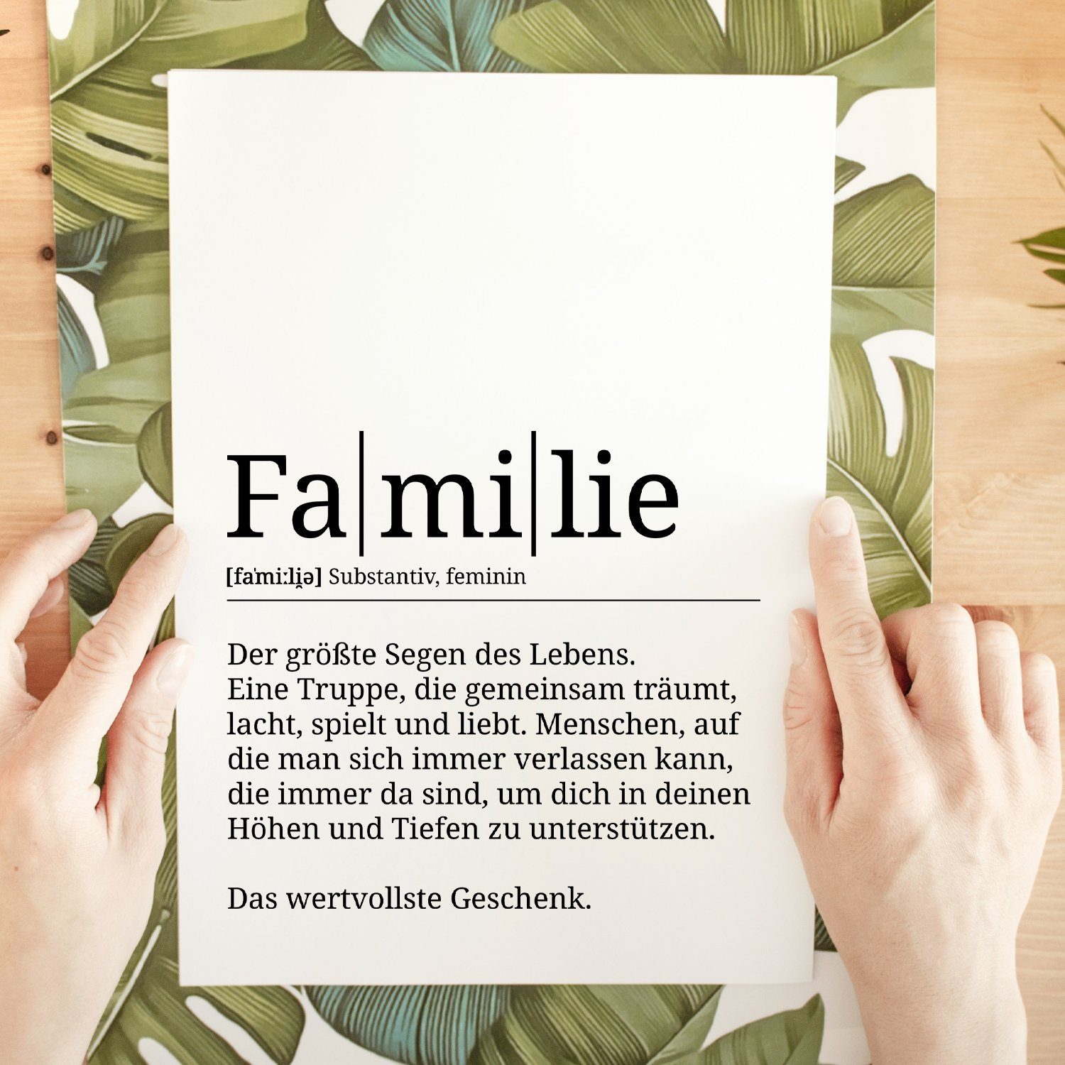 Tigerlino Poster Familie Definition Wandbild Familien Papa Geschenk Mama Dekoration