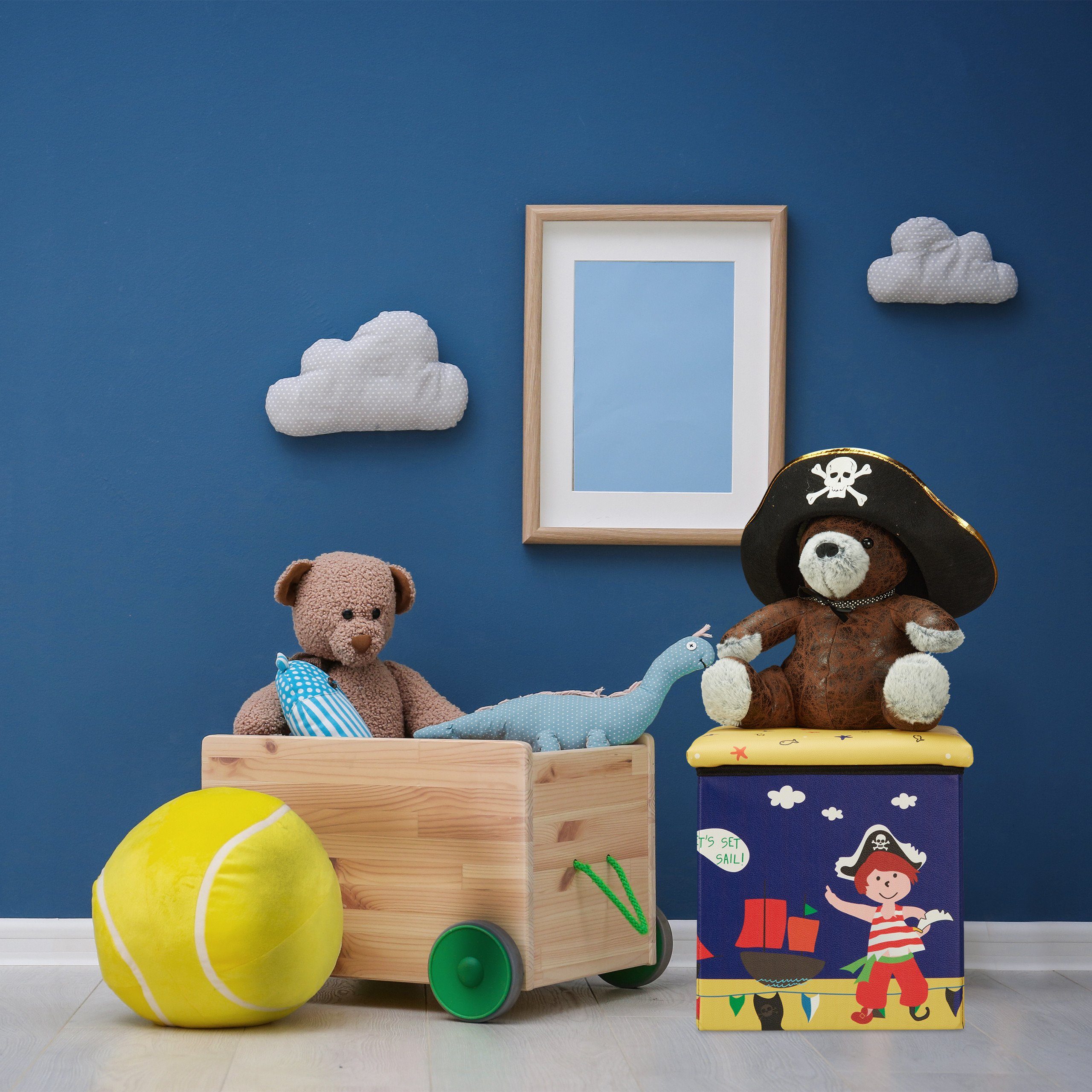 relaxdays Sitzhocker Kind, Pirat günstig online kaufen