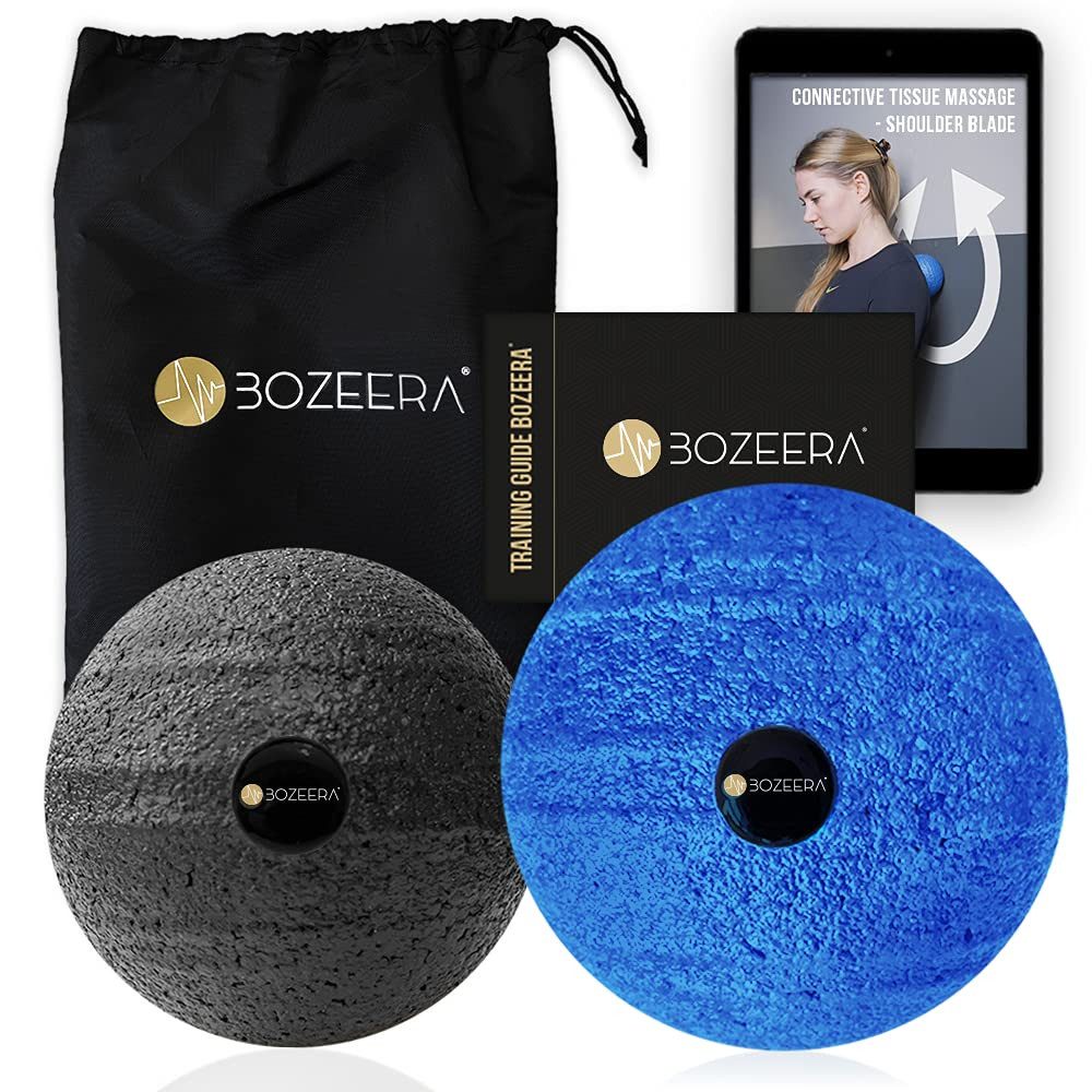 Massageball Faszienball Set zur Massage von Schulter, Rücken - 10 & 8cm