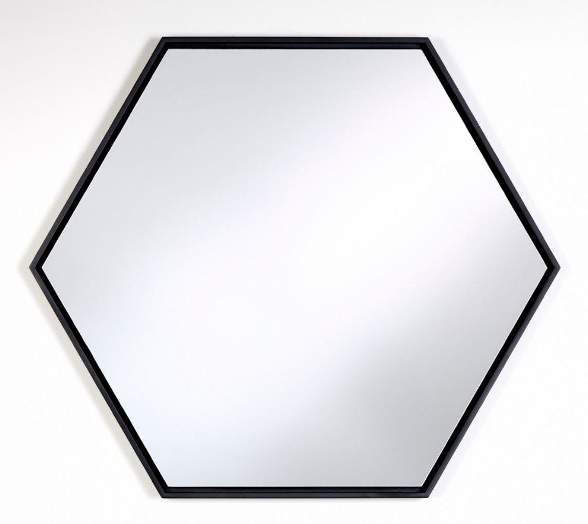 Casa Padrino Spiegel Luxus Spiegel mit schwarzem Holzrahmen 52 x H. 45 cm - Wohnzimmer Wandspiegel