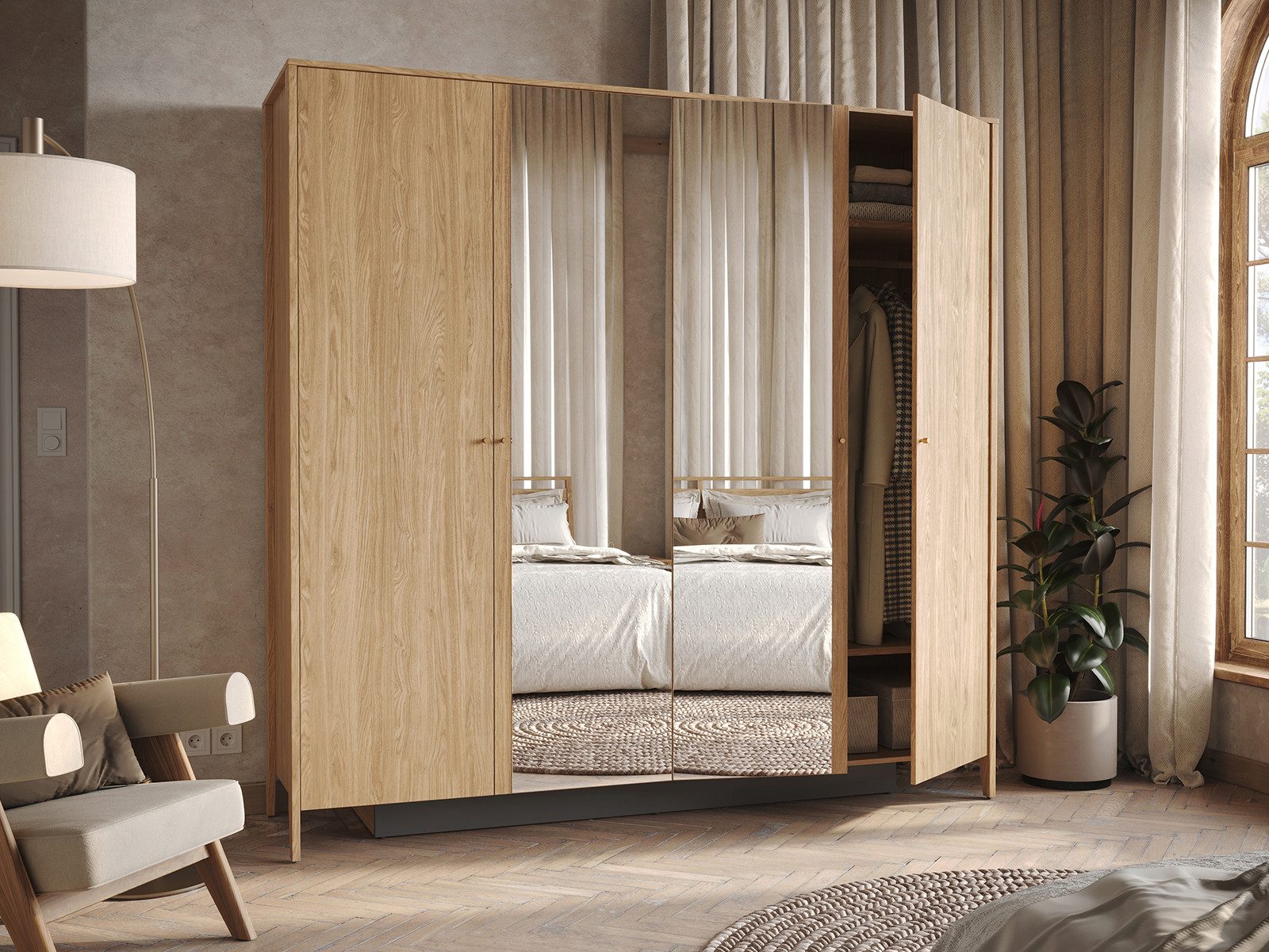 Compleo Kleiderschrank mit 4 Türen und günstig online kaufen