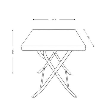 HTI-Living Sitzgruppe Tischgruppe Siggi, (Set, 3-tlg., 1 Tisch, 2 Stühle), Klapptisch Klappstühle Balkonmöbel