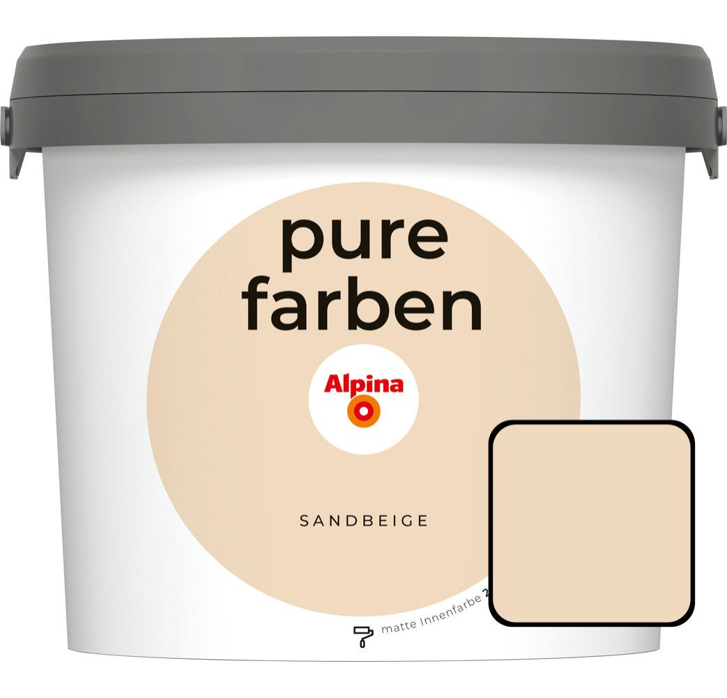 Alpina Wandfarbe Alpina Pure Farben Wandfarbe sandbeige 2,5 L