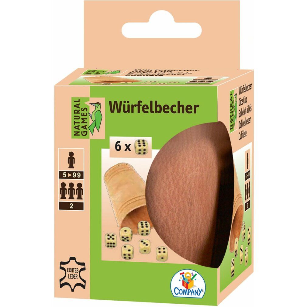 Vedes Spiel NG Lederwürfelbecher mit 6 Würfeln