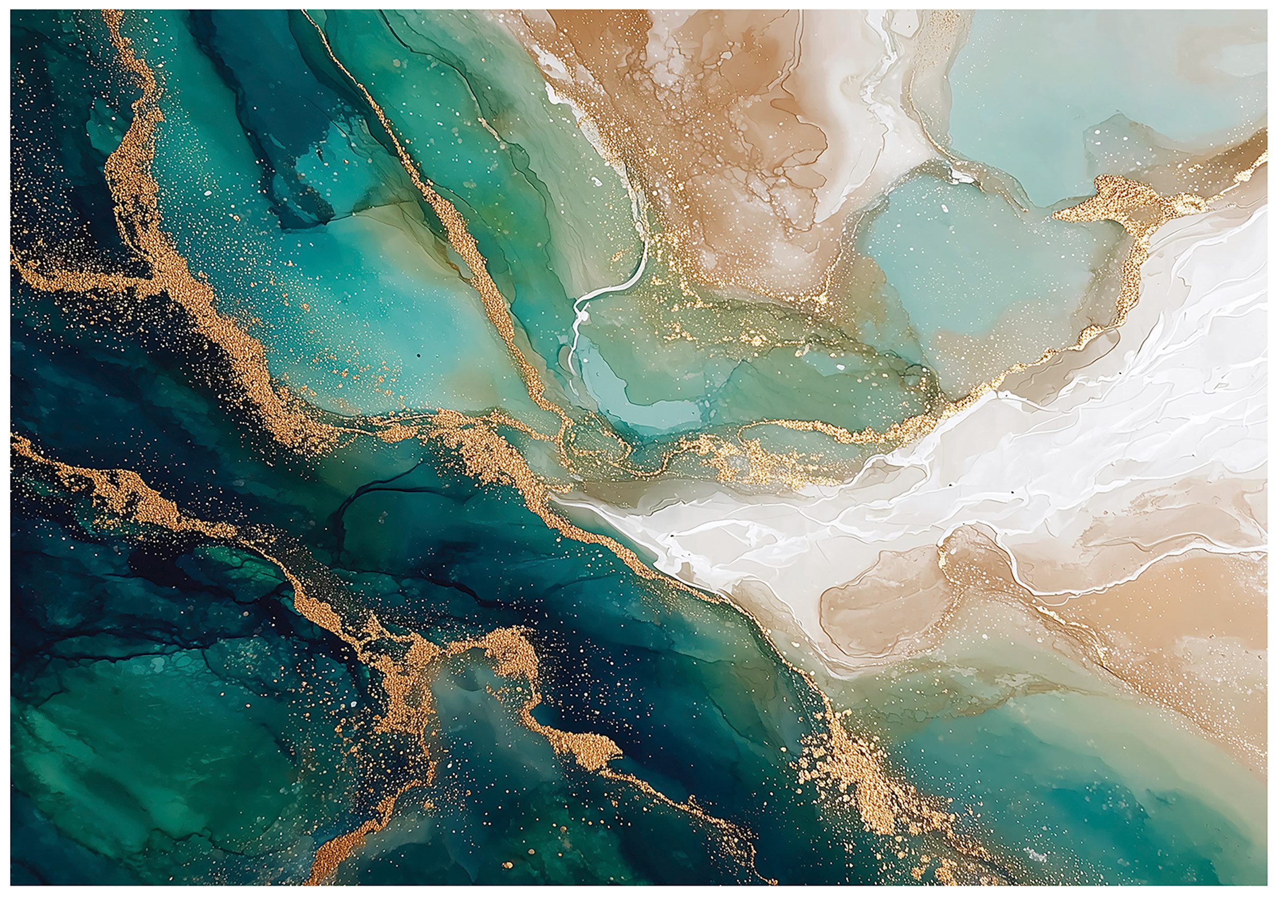 Wallarena Fototapete Marmor Gold Grün Vlies Tapete Wohnzimmer Schlafzimmer günstig online kaufen