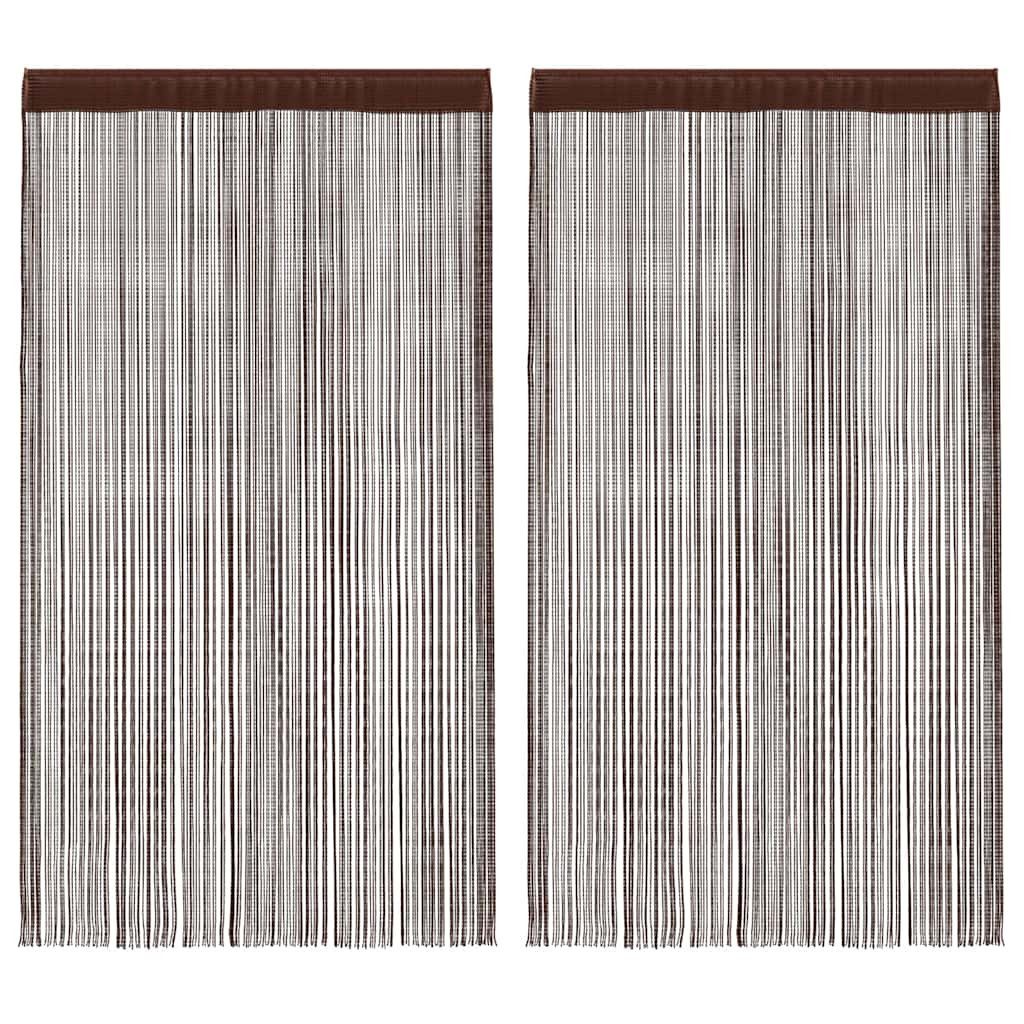vidaXL Vorhang Fadenvorhänge 2 Stk. 140 x 250 cm Braun (2 St)