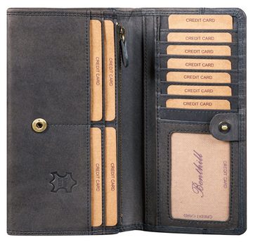 Benthill Geldbörse Damen Echt Leder RFID Portemonnaie mit vielen Kartenfächer Vintage, RFID-Schutz Kartenfächer Münzfach Reißverschlussfach