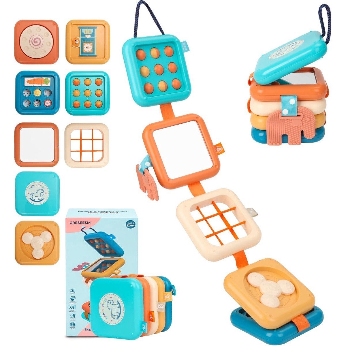 Kraftverdia Lernspielzeug Montessori Busy Board 8-in-1 Sensorik Spielzeug für Kleinkinder ab 1 (1-St)