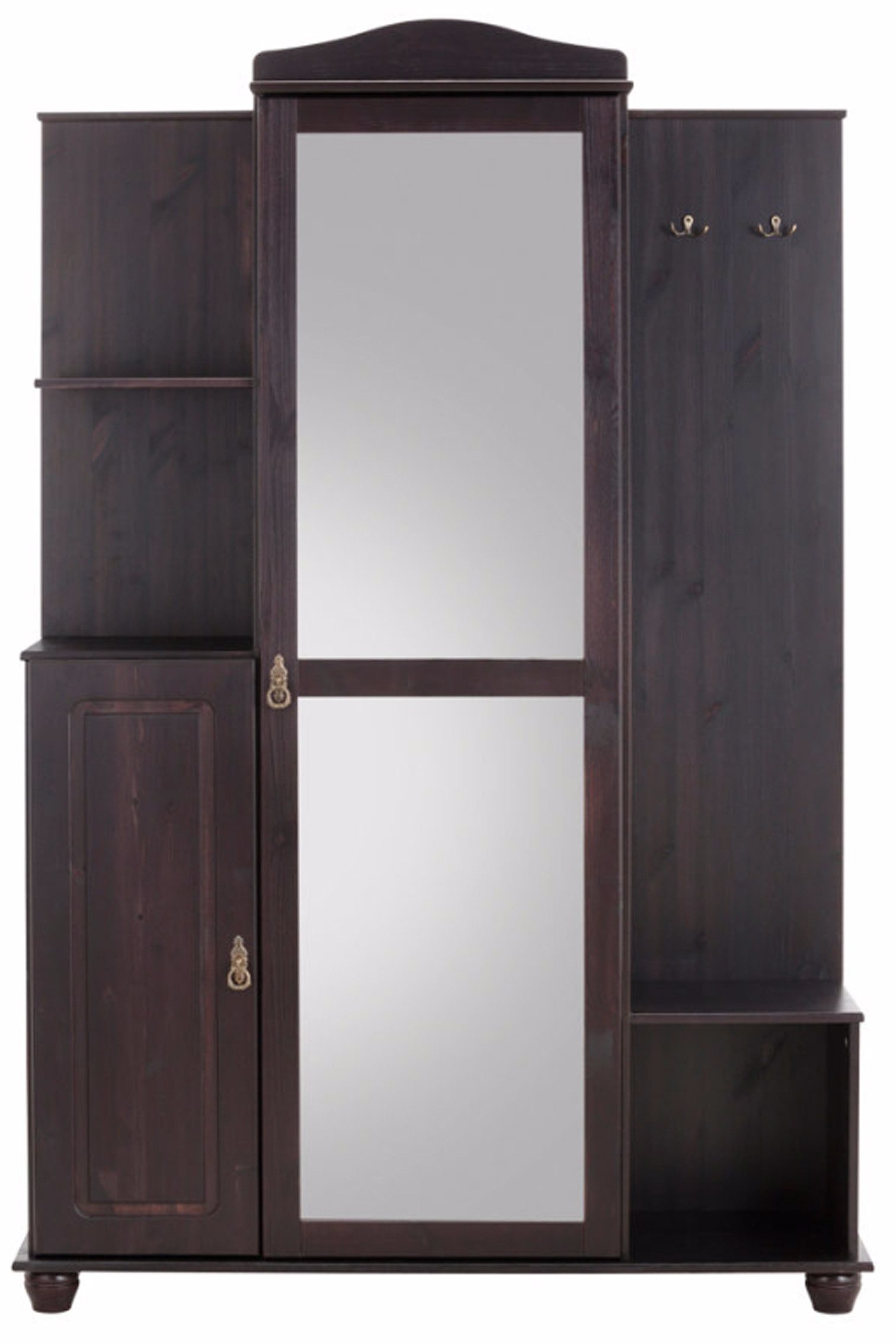 loft24 Kompaktgarderobe Fela Dielenschrank, Flurschrank, Garderobe mit Spiegel, Kiefer, Landhaus