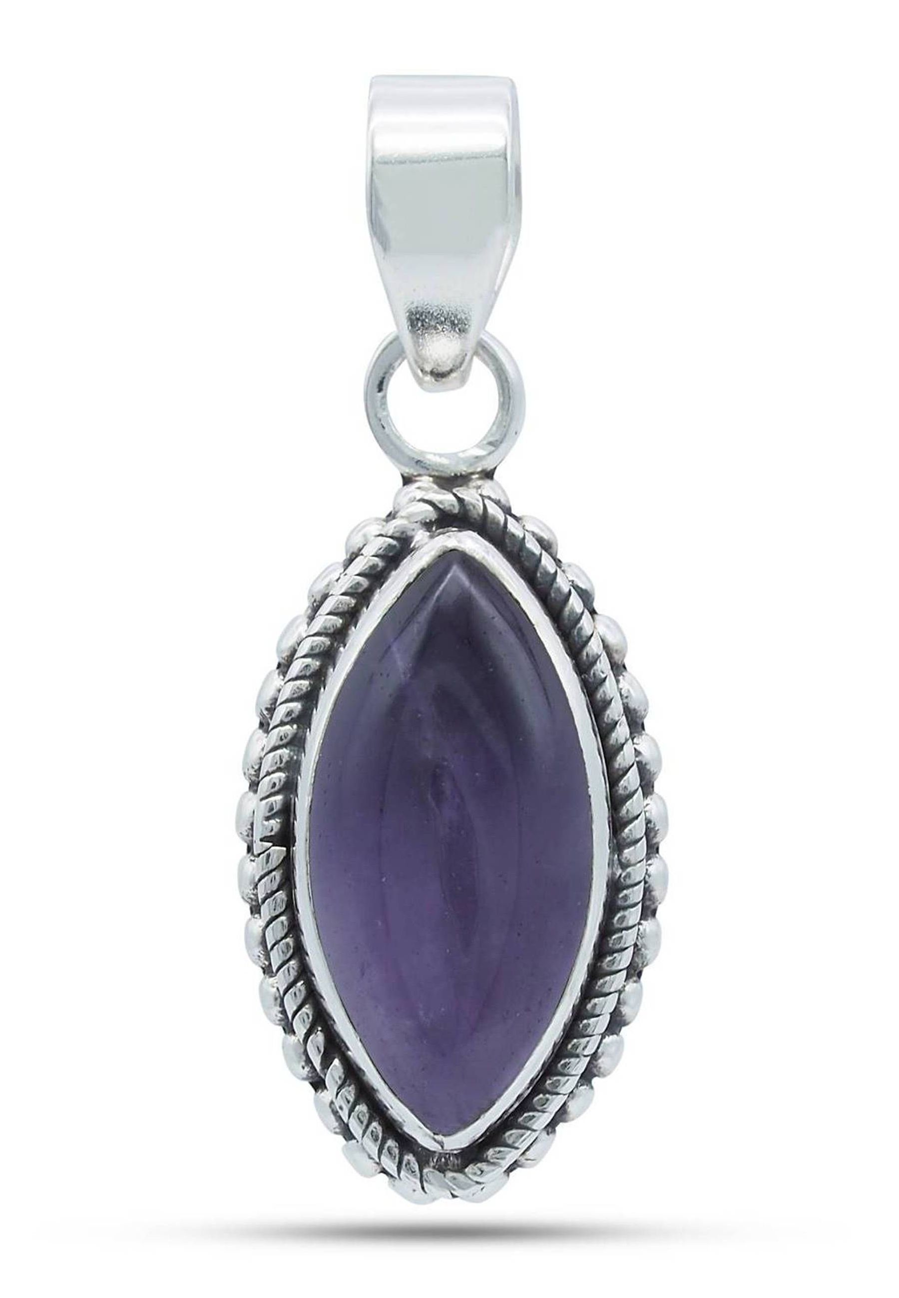 SilbermitAmethyst Kette Anhänger mit mantraroma 925er