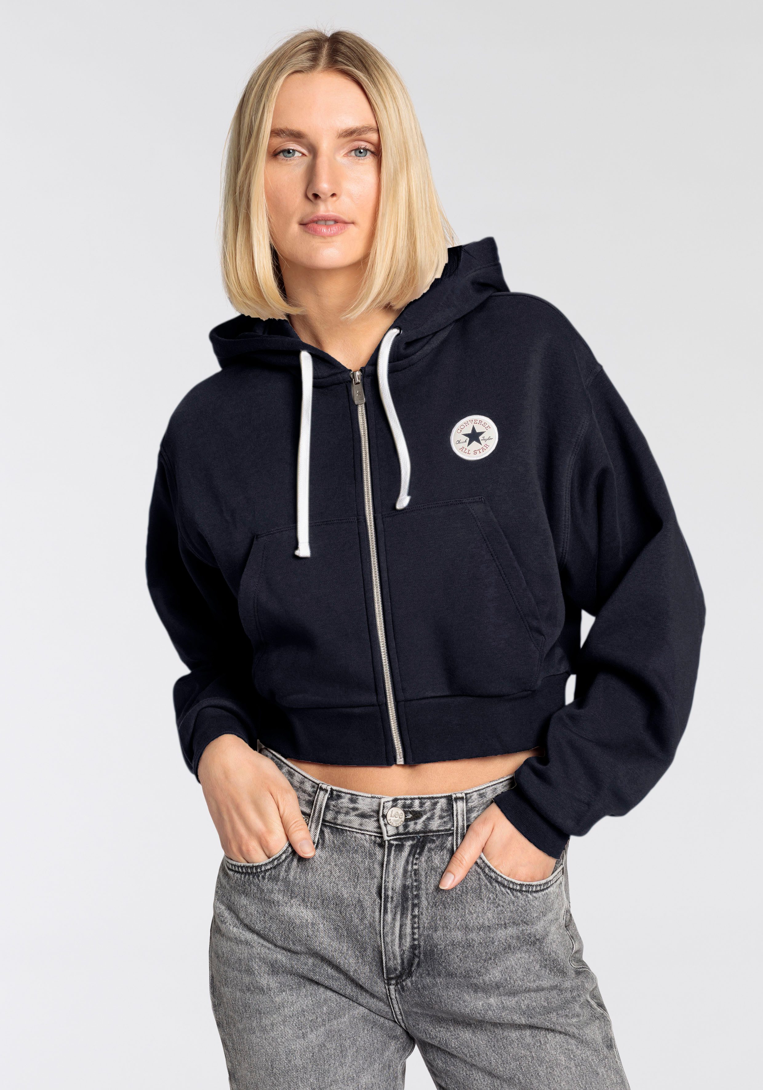 Converse Sweatjacke WOMEN'S CONVERSE RETRO FULL-ZIP HOODIE (1-tlg) cropped günstig online kaufen