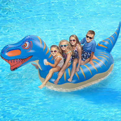 POPOLIC Schwimmtier Super Größe Dinosaurier Luftmatratze, 280×130×110cm, Aufblasbares Dinosaurier Pool Floß, Schwimmen Sommer Spielzeug