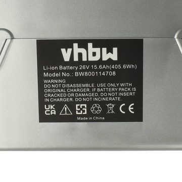 vhbw kompatibel mit Kalkhoff E-Bike Akku Li-Ion 15600 mAh (25,2 V)