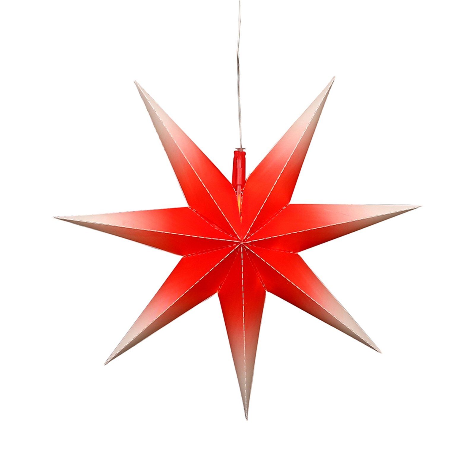 SIGRO LED Stern Weihnachtsstern mit 7 Spitzen Rot/Weiß, LED, Fensterstern beleuchtet inkl. Netzteil