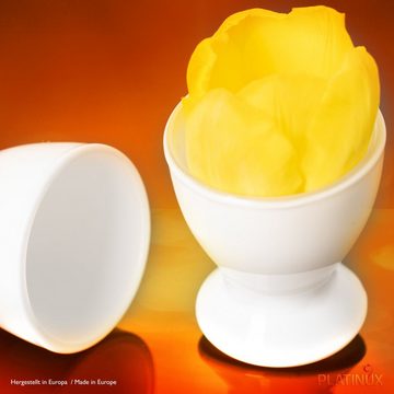 PLATINUX Eierbecher Weiße Eierbecher, (6 Stück), Eierständer Eierhalter Frühstück Brunch Egg-Cup 35ml Likörgläser
