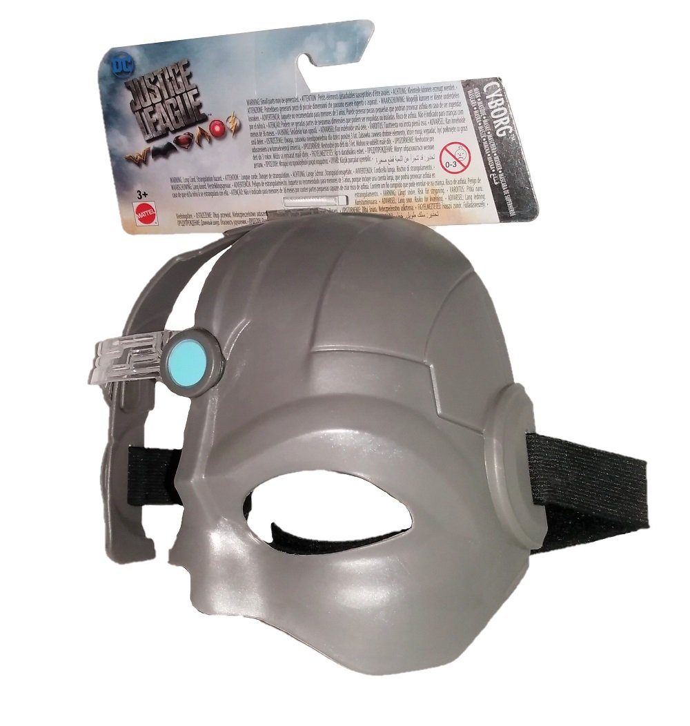 MARVEL Verkleidungsmaske Mattel Maske Cyborg Justice League FGM07 grau, Verstellbares Gummiband mit einem Klettverschluss