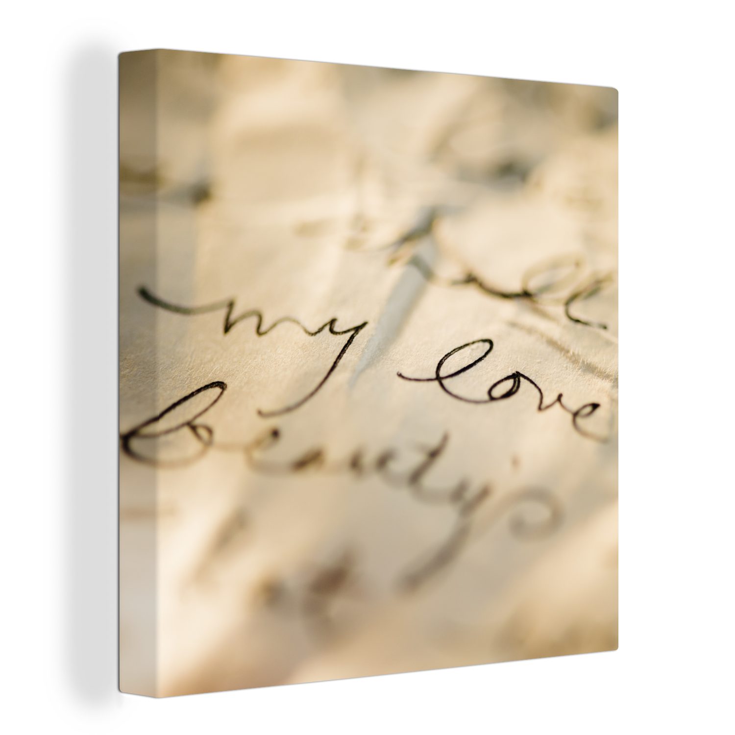 OneMillionCanvasses® Leinwandbild Zitate - Meine Liebe - Nahaufnahme - Brief - Liebe, (1 St), Leinwand Bilder für Wohnzimmer Schlafzimmer