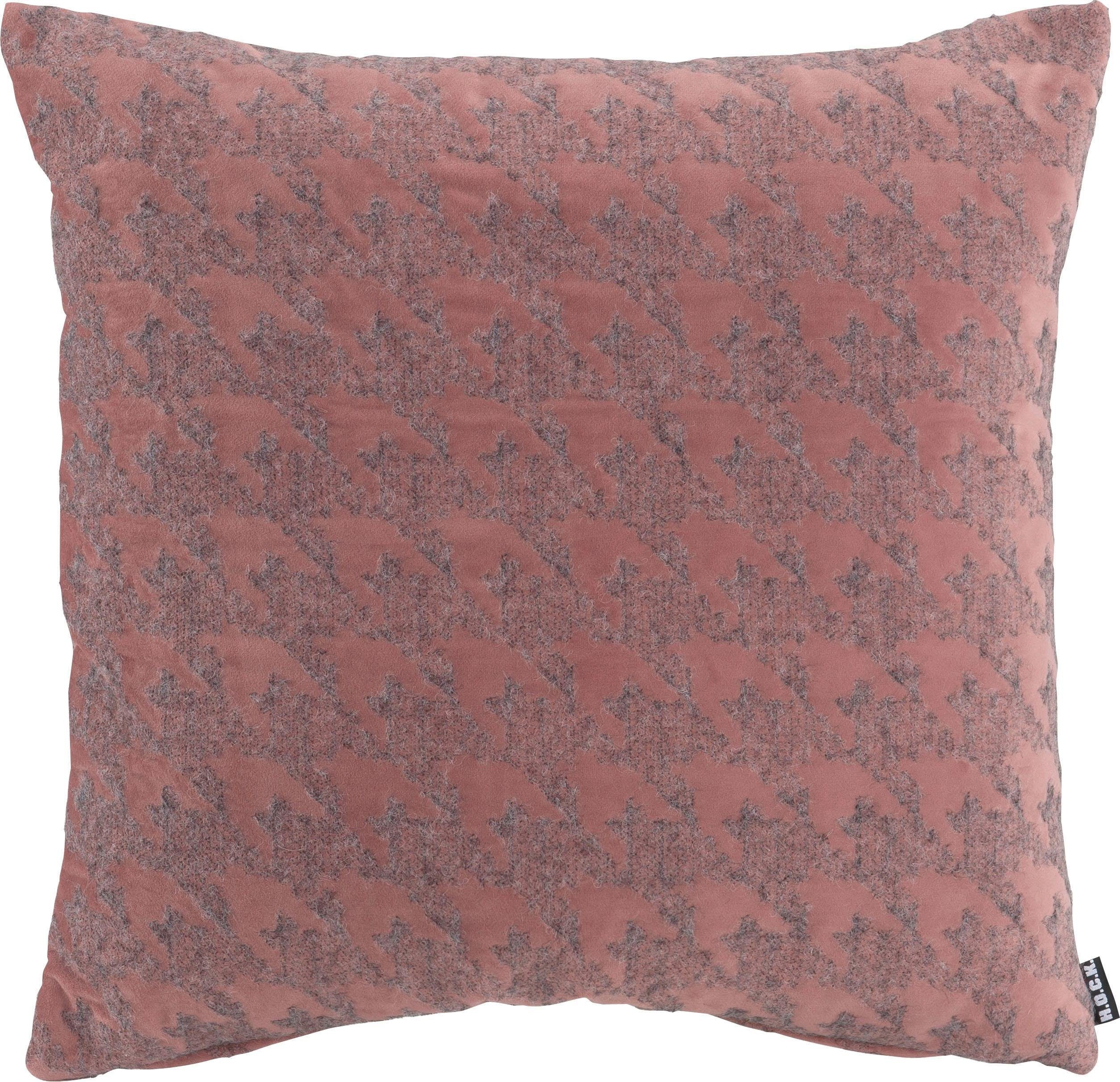 H.O.C.K. Dekokissen Puno, mit rosa Muster, Kissenhülle mit Füllung, 1 Stück