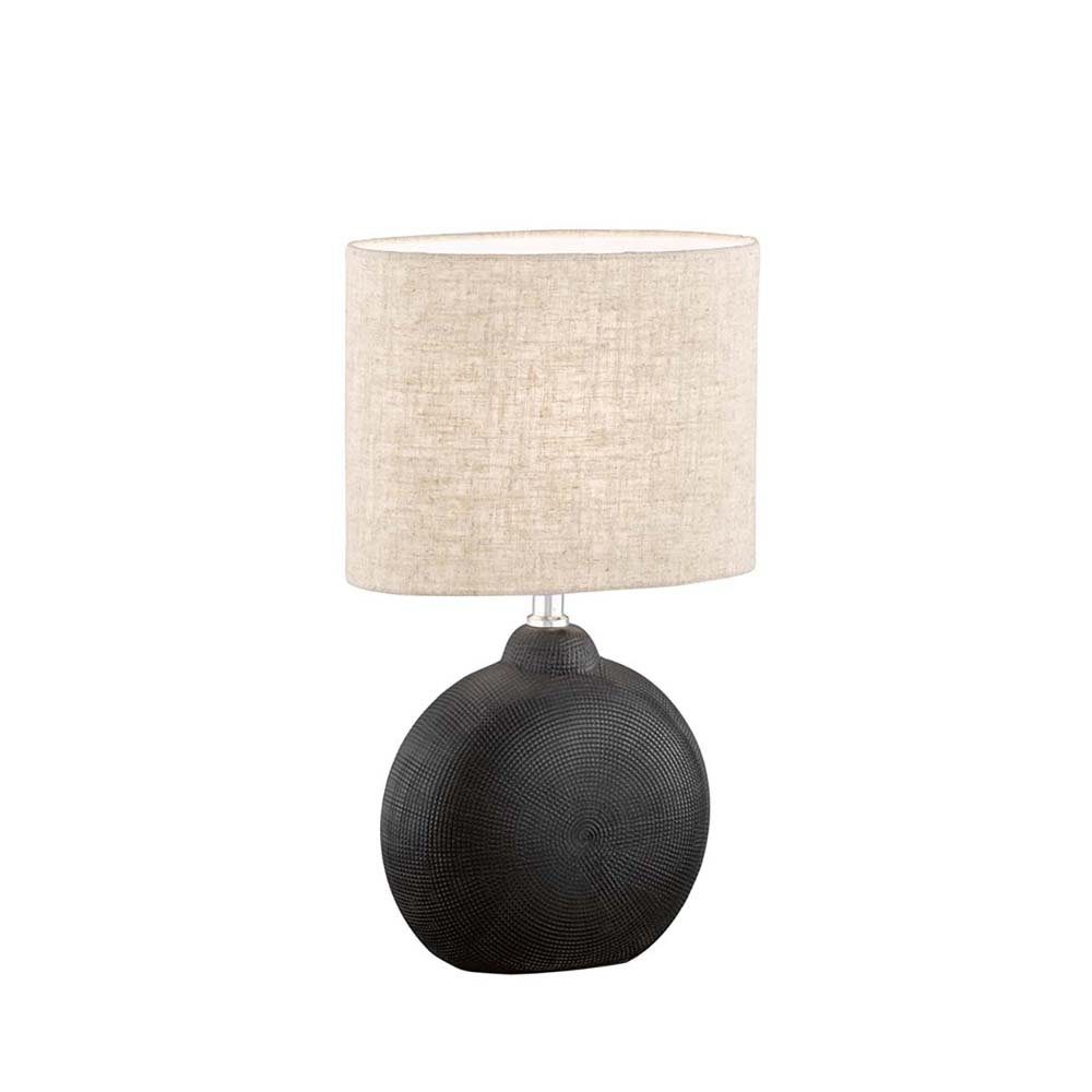 etc-shop Tischleuchte, Tischleuchte schwarz Keramik E14 Beistellleuchte Nachttischlampe