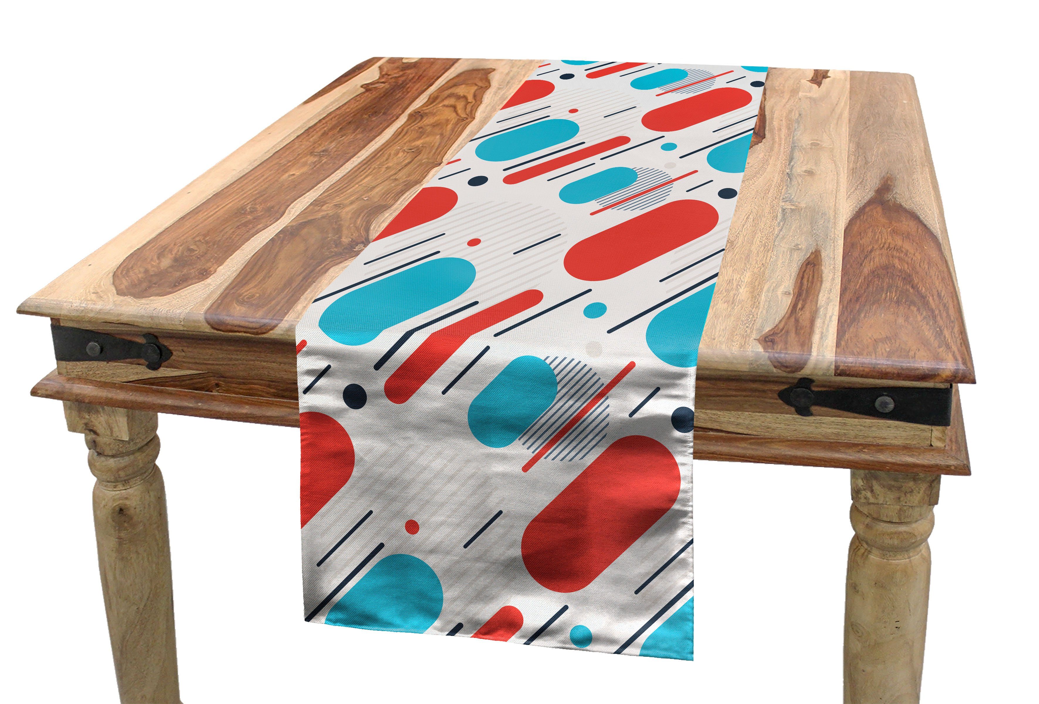 Abakuhaus Tischläufer Esszimmer Küche Rechteckiger Dekorativer Tischläufer, Geometrisch Linien und Streifen