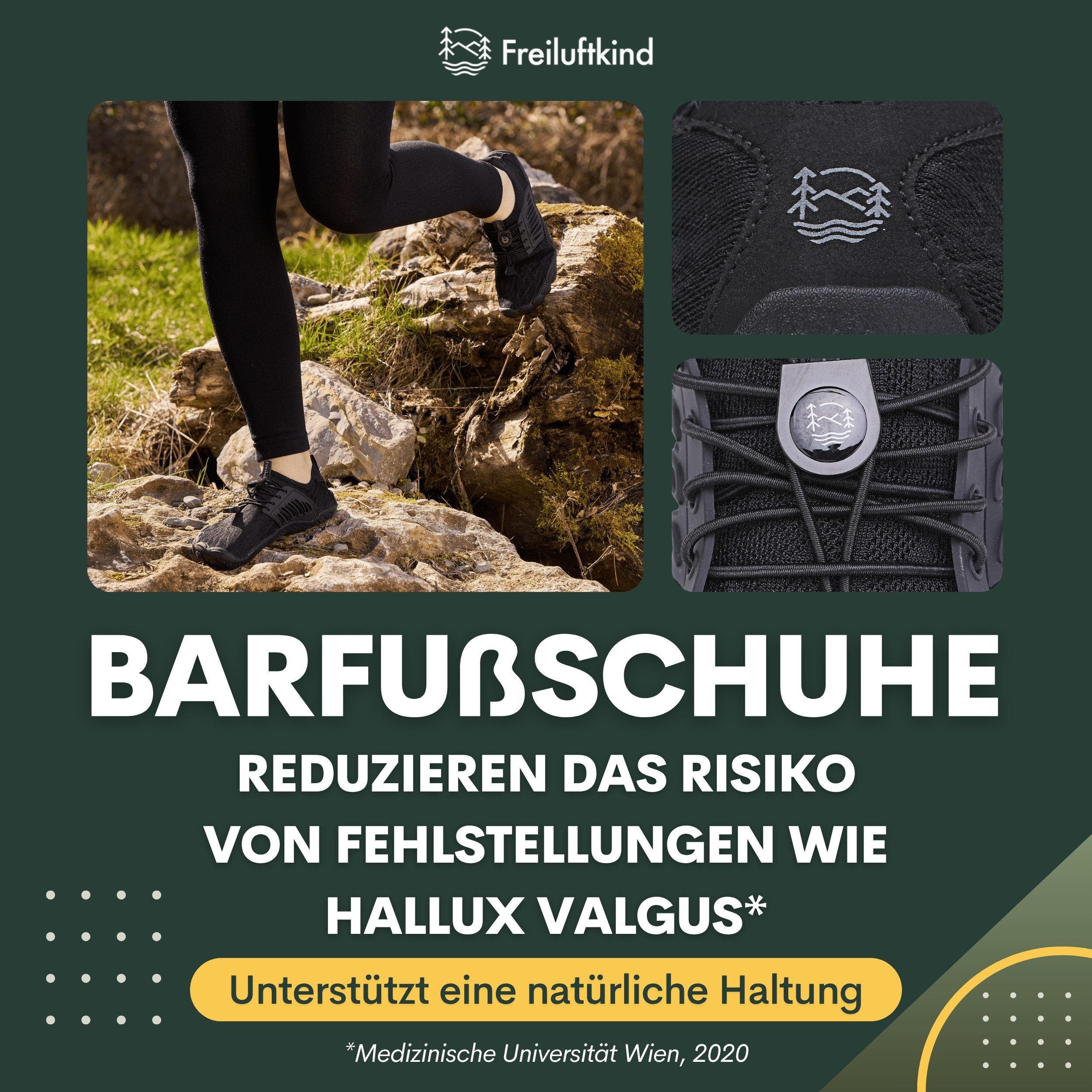 Freiluftkind Das Original – Tokai rutschfeste Barfußschuhe Sneaker Schnellverschluss