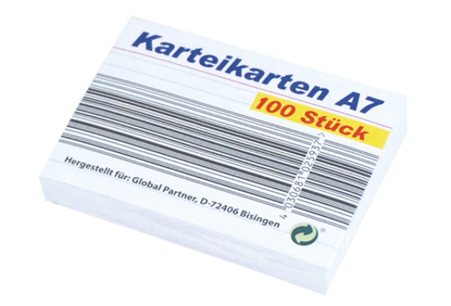 Global Partner Karteikarten Karteikarten A7, 100er Pack, Karteikarten A7, Karteikarten 100er Pack, Karteikarten kaufen, Karteik