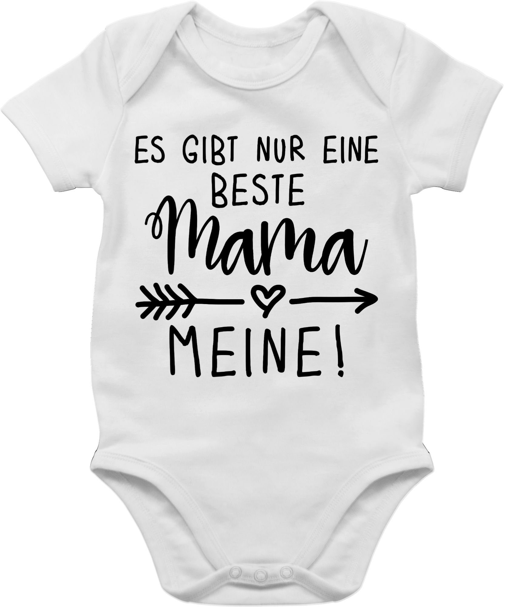 - eine 1 Mama Es Shirtbody beste nur Weiß Shirtracer Muttertagsgeschenk (1-tlg) Meine gibt