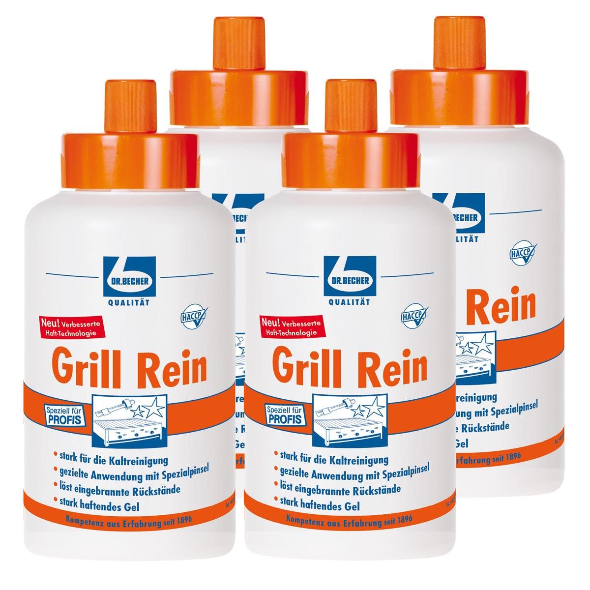 Dr. Becher Dr. Becher Grill Rein für Grills, Fritteusen, Backofen 1L (4er Pack) Spezialwaschmittel