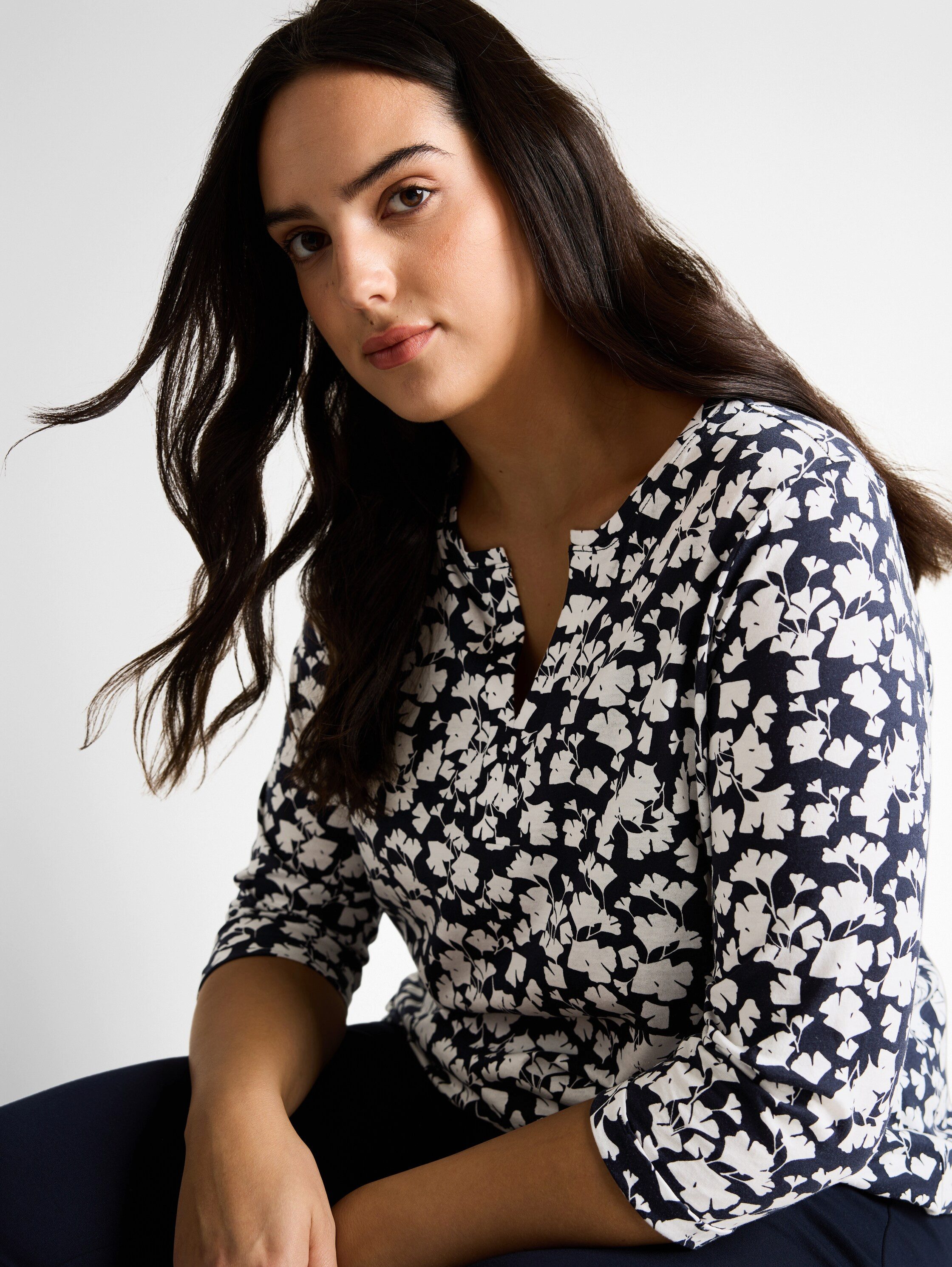 TOM TAILOR PLUS 3/4-Arm-Shirt mit All-Over Print