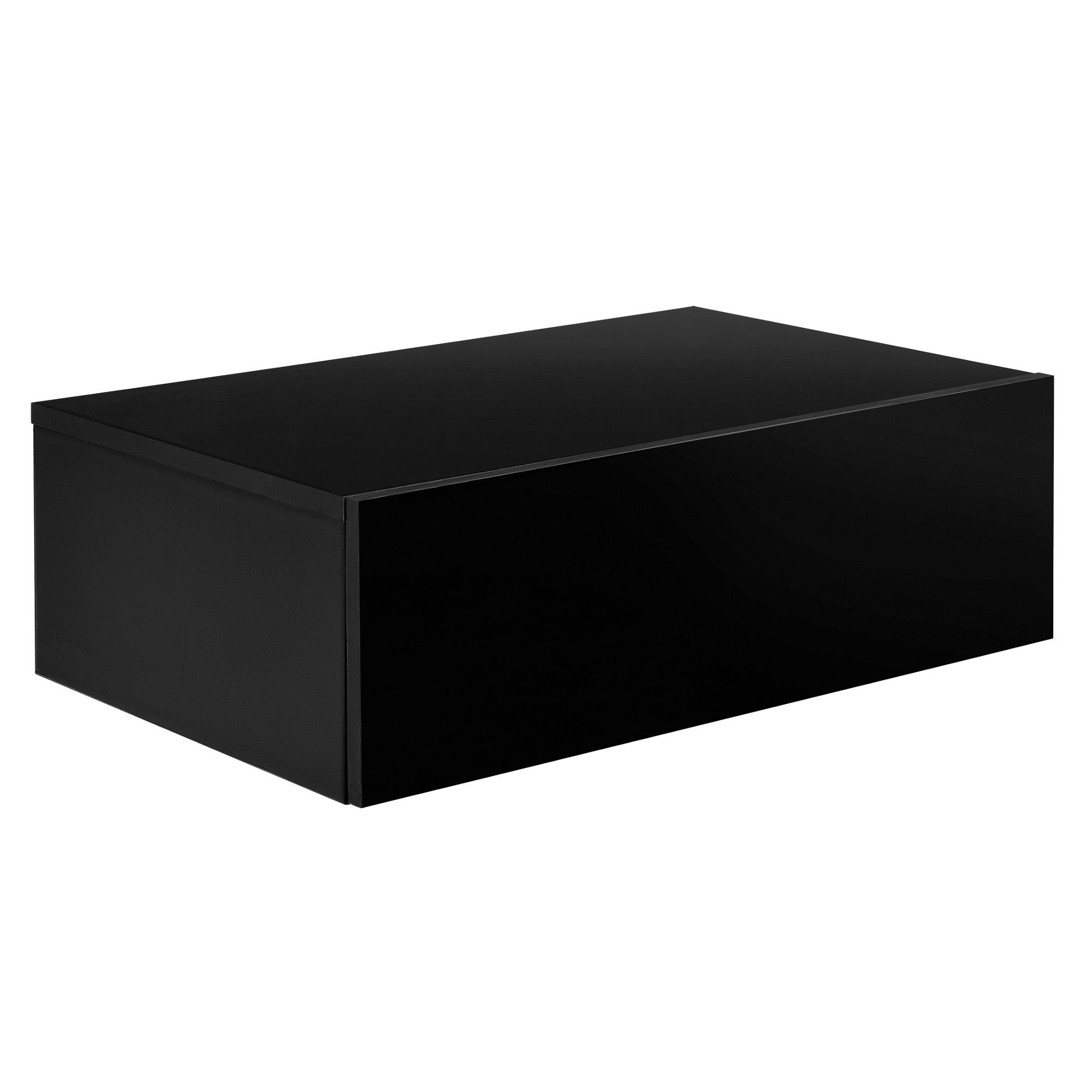 en.casa Nachtschrank »Oslo« in 2er Set mit Schublade 46x30x15cm Schwarz Hochglanz – Bild 5 von 5