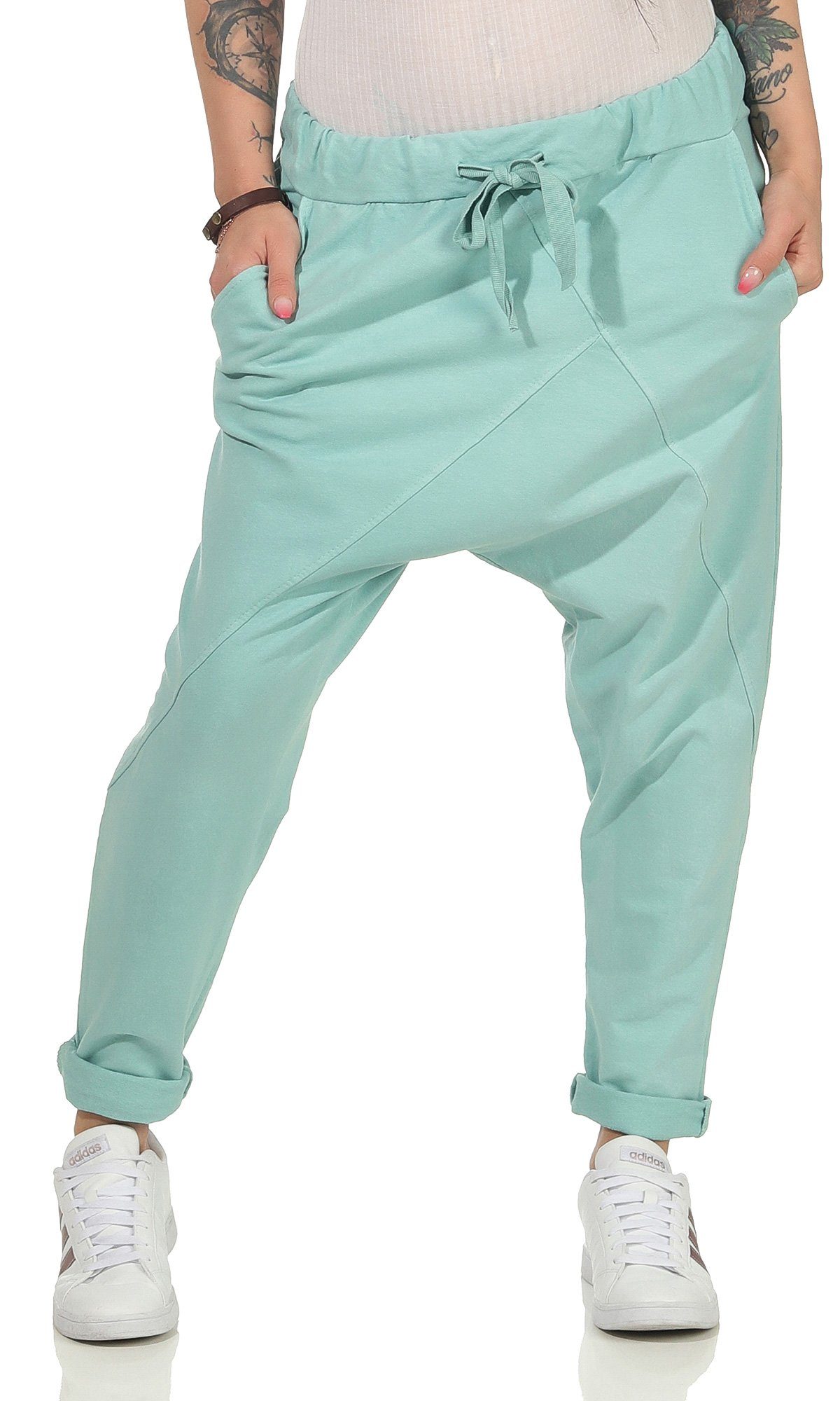 CLEO STYLE Jogginghose Damen Jogginghose 104 Mint Elastikbund mit Tunnelzug günstig online kaufen