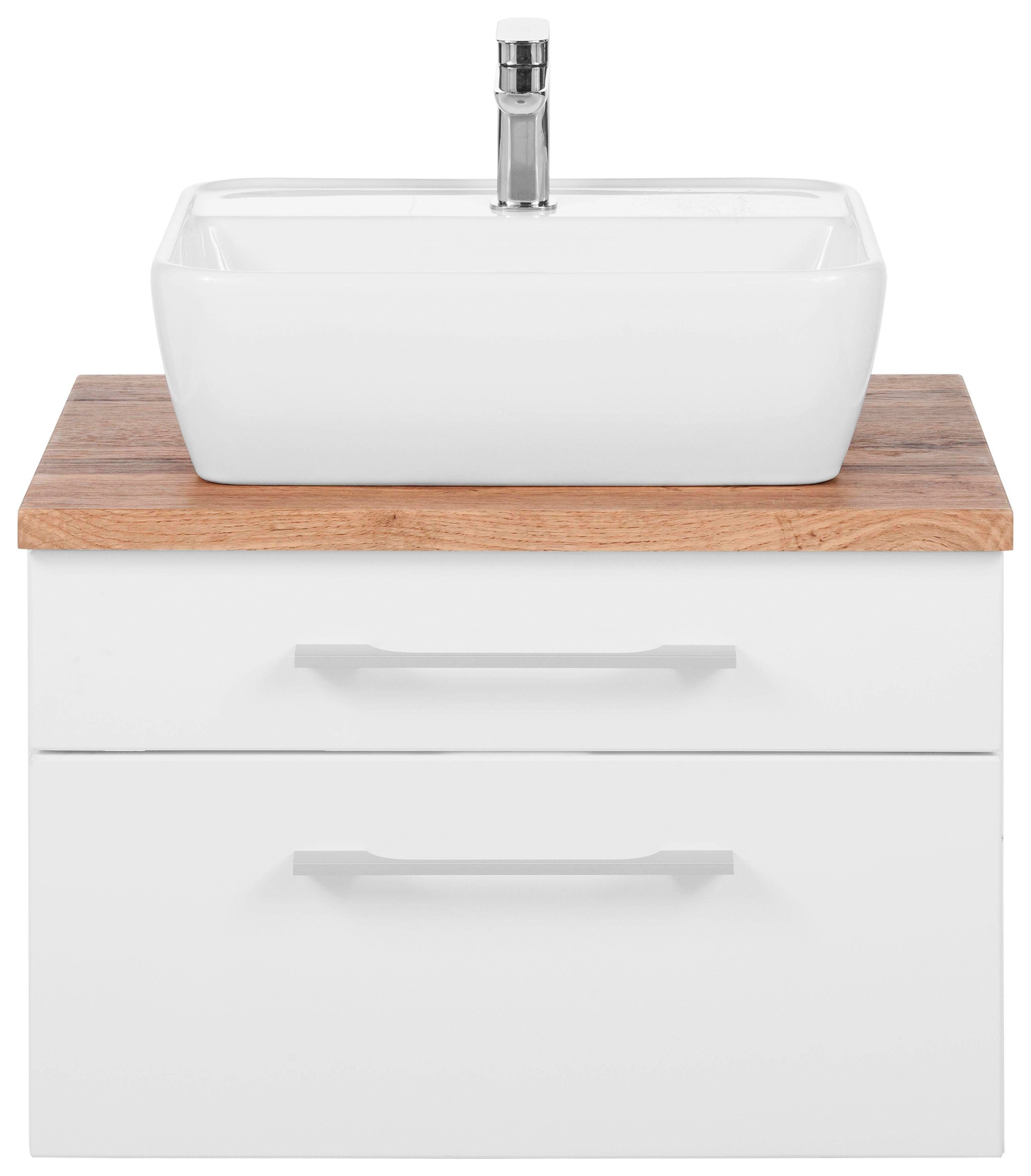 Waschbecken, | Breite MÖBEL Waschbeckenunterschrank HELD Badmöbel, weiß Waschtisch Davos inkl. cm 60 weiß