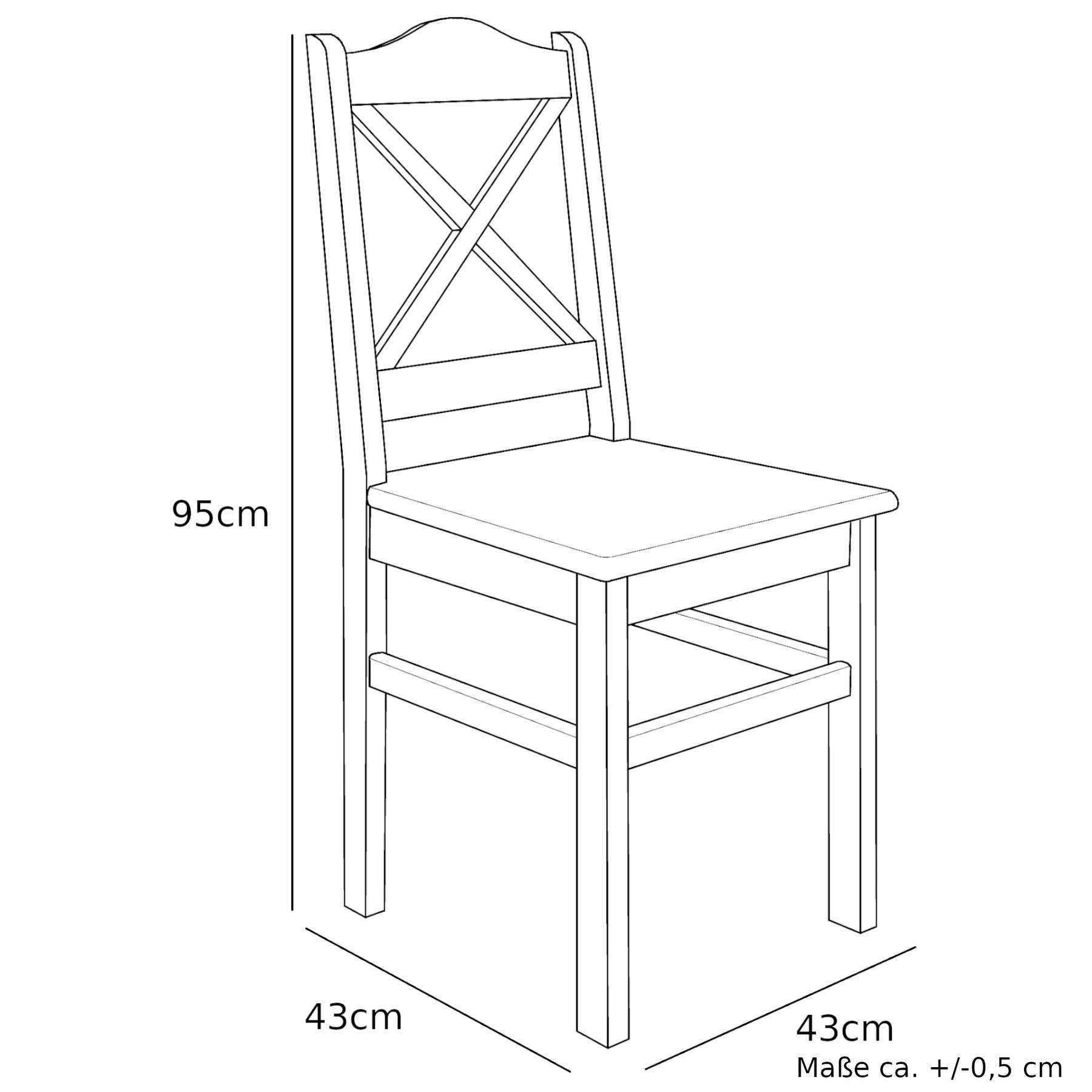 Schöne mit Tisch waschweiß ERST-HOLZ Stühle Kiefer Massivholz Essgruppe Essgruppe 4 und