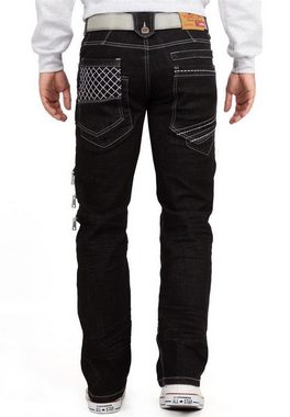 Kosmo Lupo 5-Pocket-Jeans Auffällige Herren Hose BA-KM8006 mit Aufgesetzten Applikationen