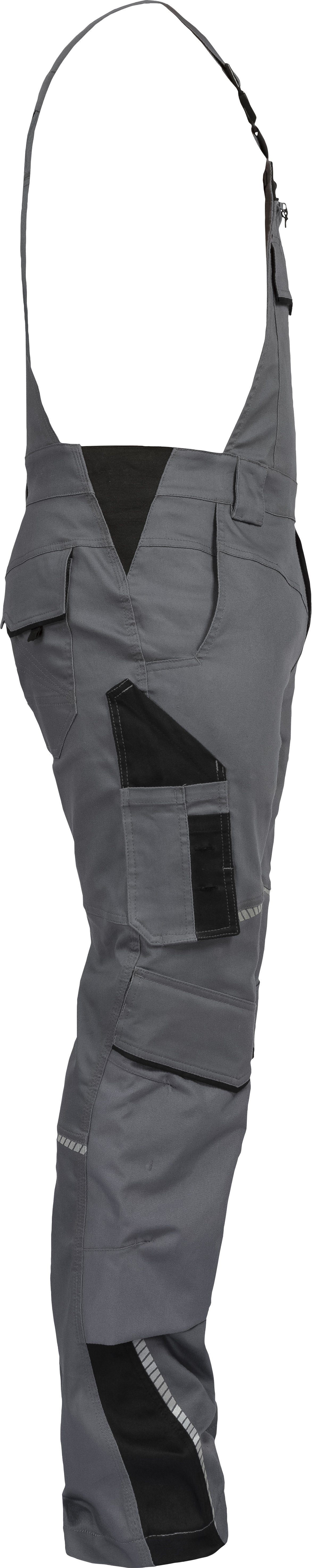Leibwächter Arbeitslatzhose Herren Flex-Line Latzhose (Arbeitshose mit Keil im Schritt) mit Reflektoren – Bild 4 von 5