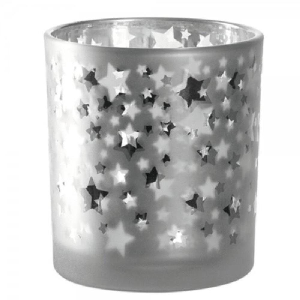 LEONARDO Silber Glas Aurora Sternentischlicht LEONARDO (8cm) Windlicht