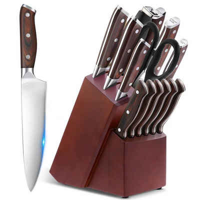 Authmic Kochmesser Küchenmesser, Kochmesser, Edelstahlmesser, lange Klinge, Extra scharfes küchenmesser aus Damast-Messerset