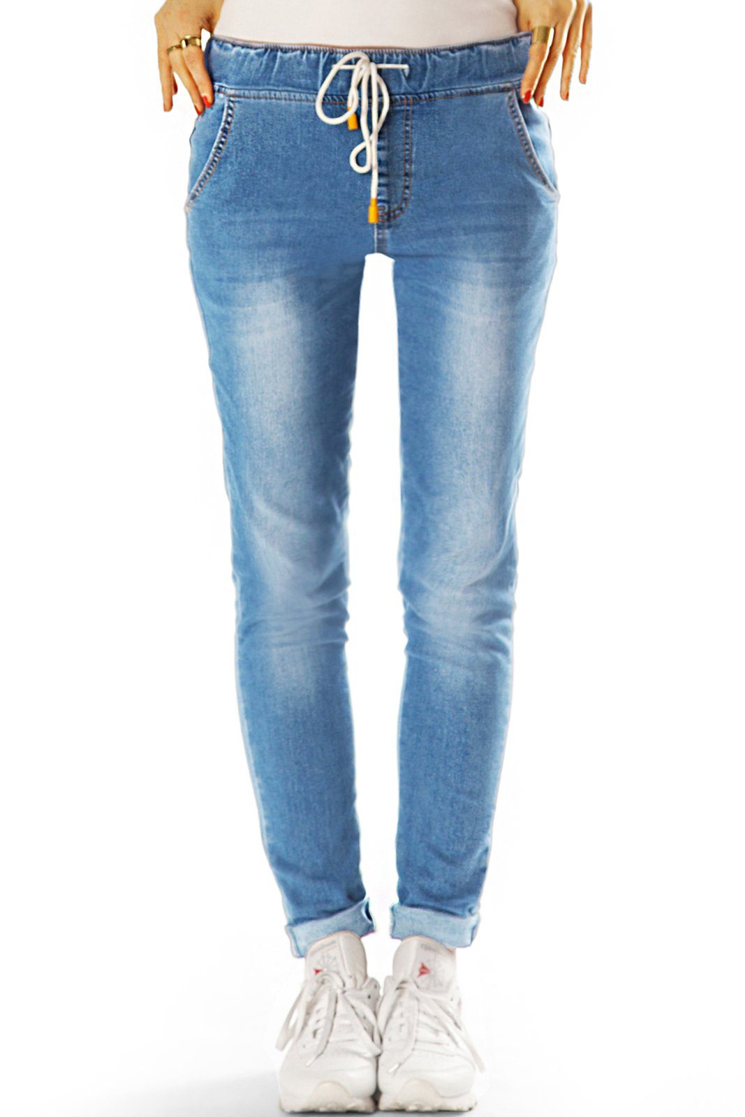 Bequem Waist Stretch-Anteil Damen Slim-fit-Jeans - Fit Jeans styled Stretch mit Slim Hüftige Hose be - Low j39l -