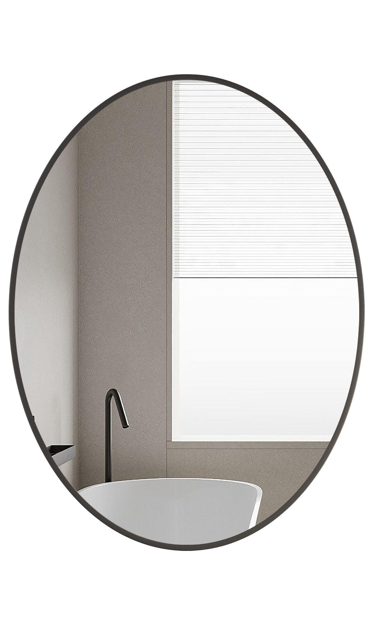 Spiegel Rund 80 60 cm Wandspiegel Schwarz Flur Badspiegel 50x70 80x60cm