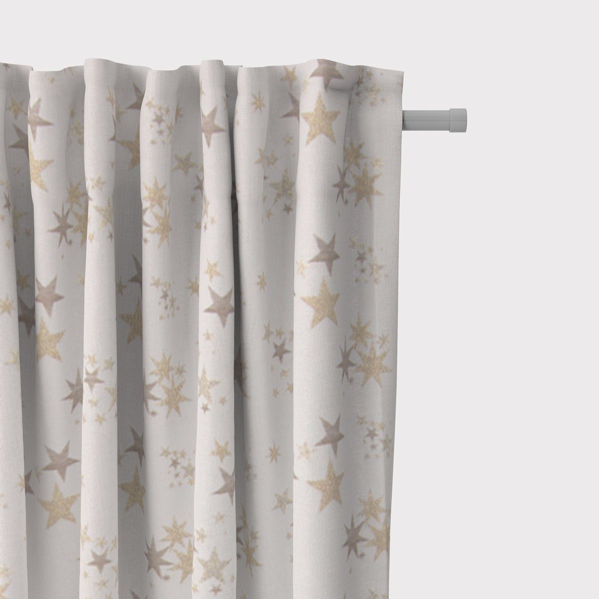 SCHÖNER LEBEN. Vorhang SCHÖNER LEBEN. Vorhang mit Smok-Schlaufenband Sterne beige gold 245cm, blickdicht, handmade