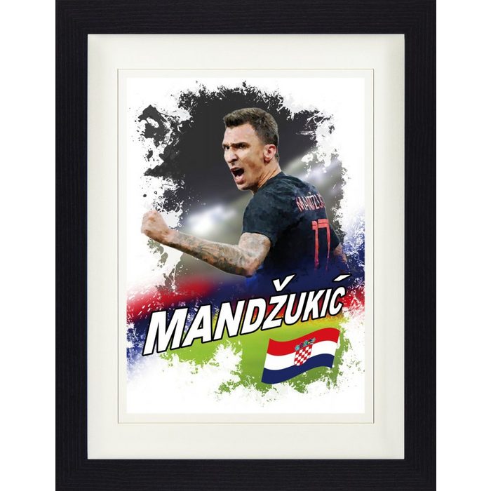 1art1 Bild mit Rahmen Fußball - Mario Mandzukic Kroatien