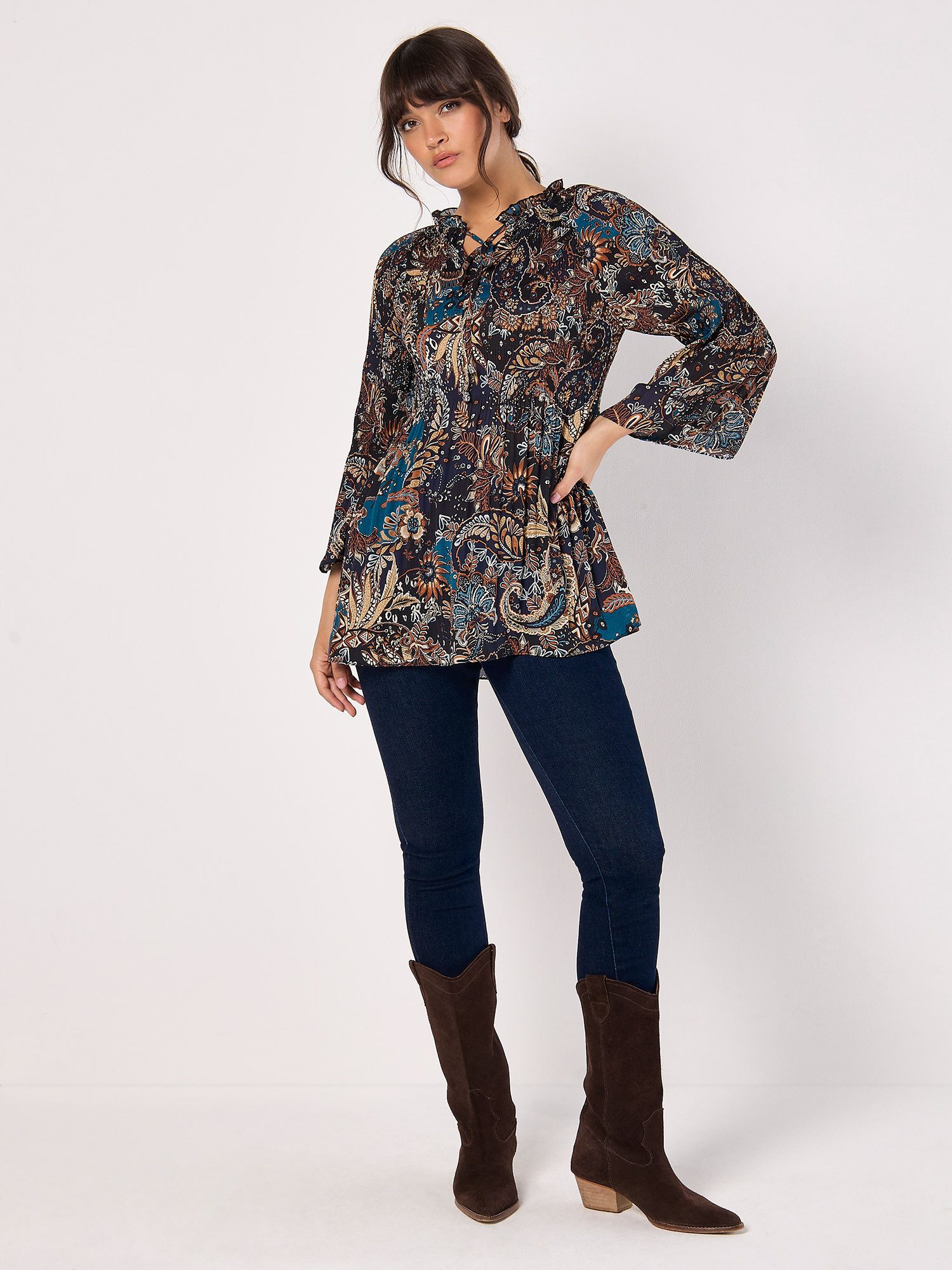 Apricot Tunika Blusentop, (1-tlg) mit Paisley-Muster günstig online kaufen