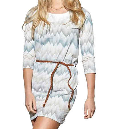 MAZINE Sommerkleid »Mazine Lotte Sommer-Kleid leichtes Damen Haus-Kleid mit grafischem Alloverprint Vegan Strand-Kleid Weiß«