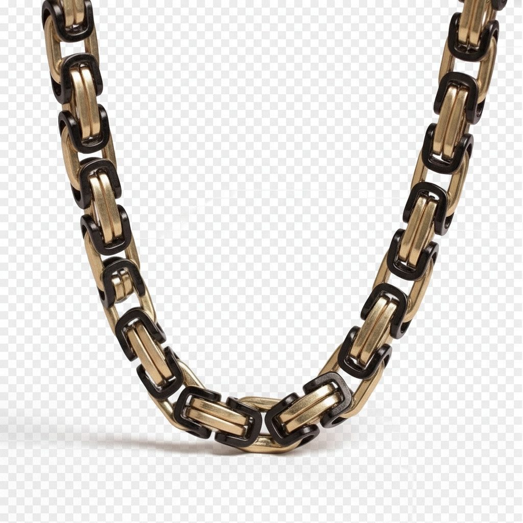 Karisma Schmuck Königskette Männer Edelstahl Gold/Black Halskette Hiphop/Rapper/Iced Out 8mm, Breite 55/60cm Länge Herrenschmuck